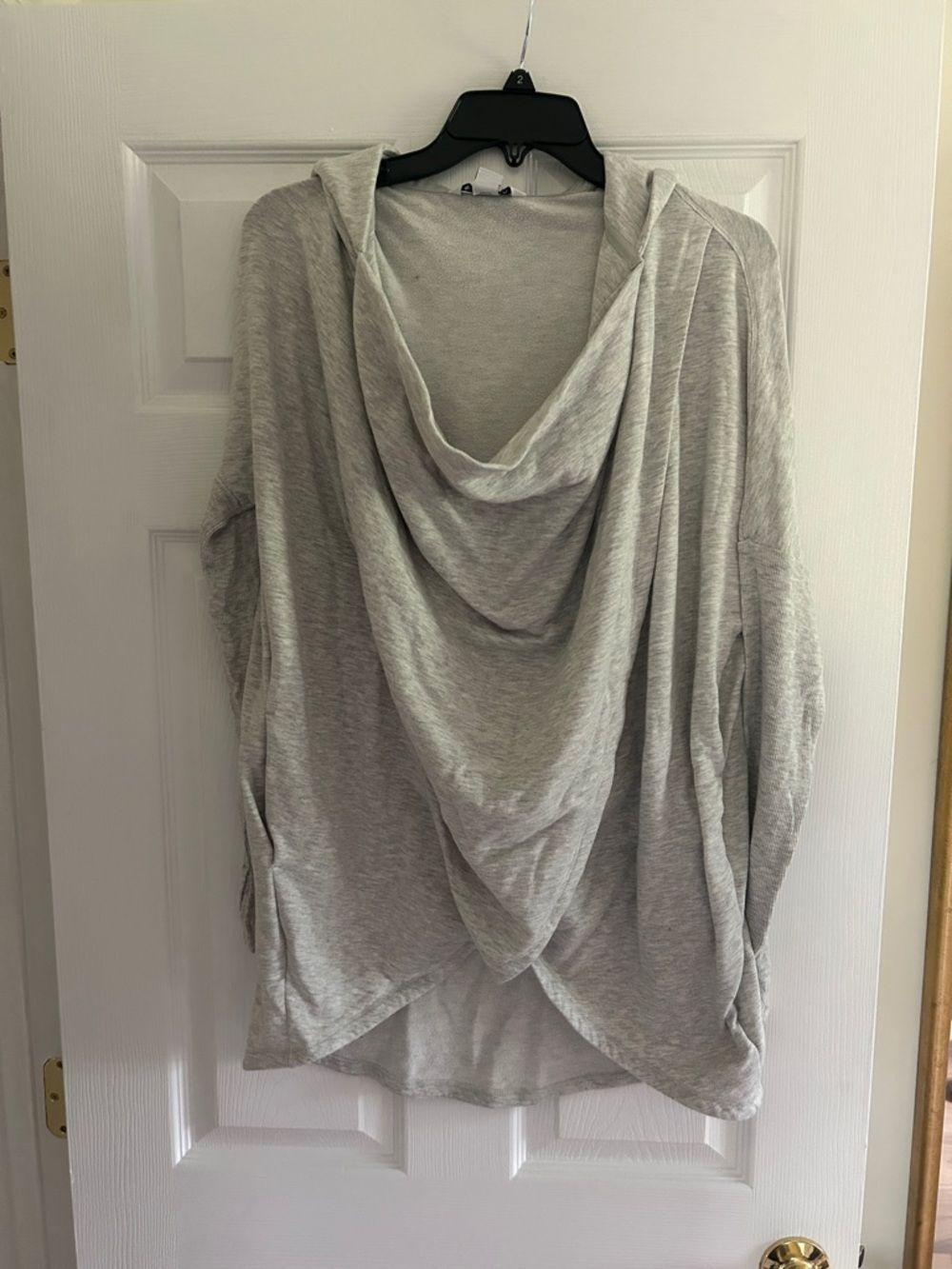 Athleta Light Gray Draped Hoodie